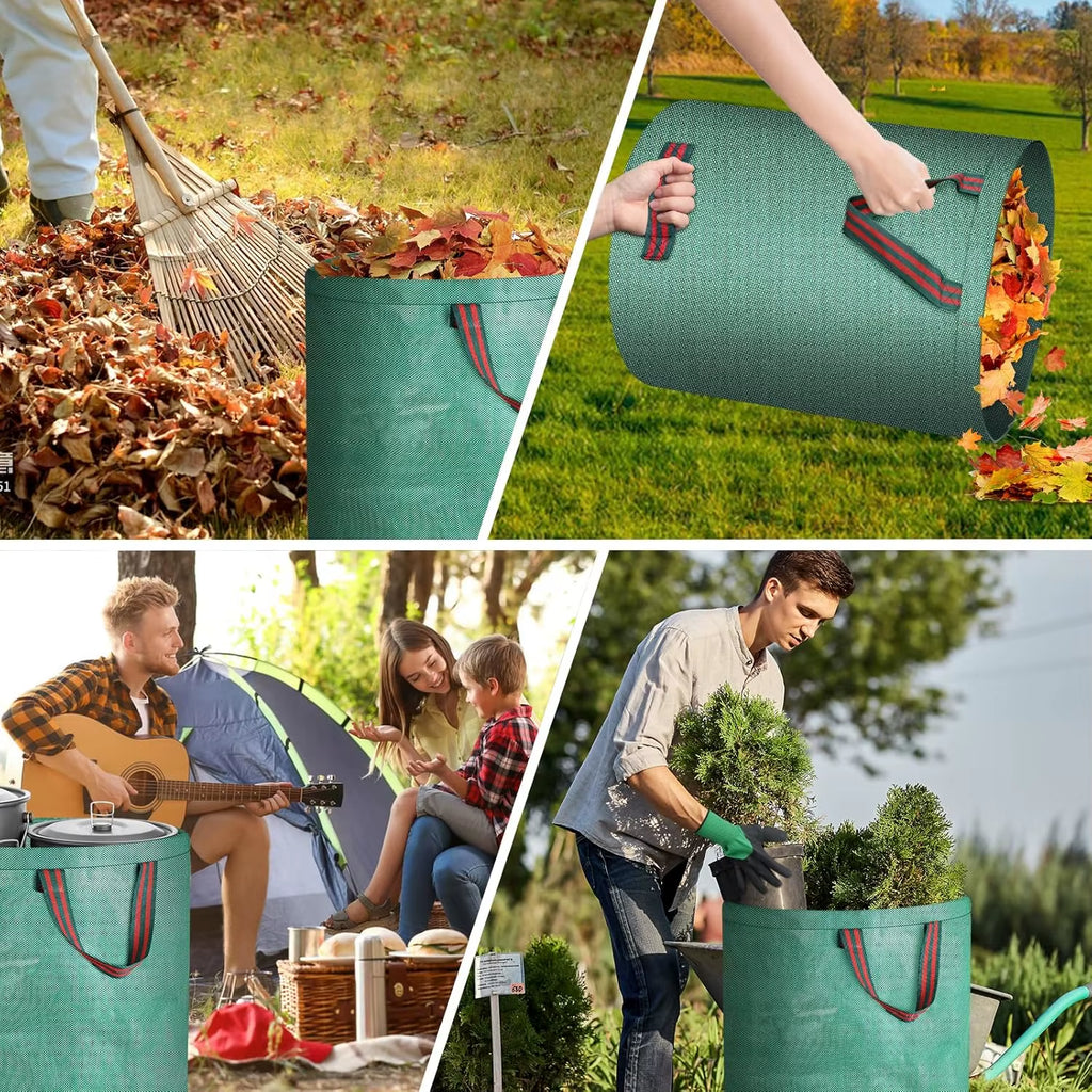 Garden Waste Bags Heavy Duty Reusable Garden Sacks Garden Tools Bags for Garden Waste Plant Waste Grass Leaves Bag