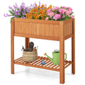 Raised Garden Bed Elevated Planter Box Shelf Standing Garden Herb Garden Wood